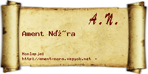 Ament Nóra névjegykártya
