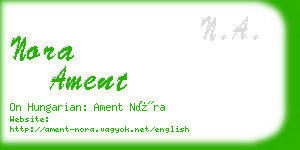 nora ament business card